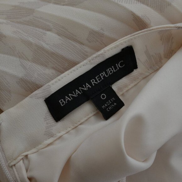 Banana Republic Pleated Floral Cream Maxi Skirt Sz 0 - Picture 4 of 9